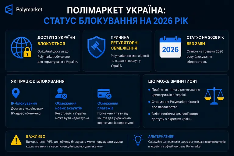 Статус блокування Полімаркет в Україні на 2026 рік